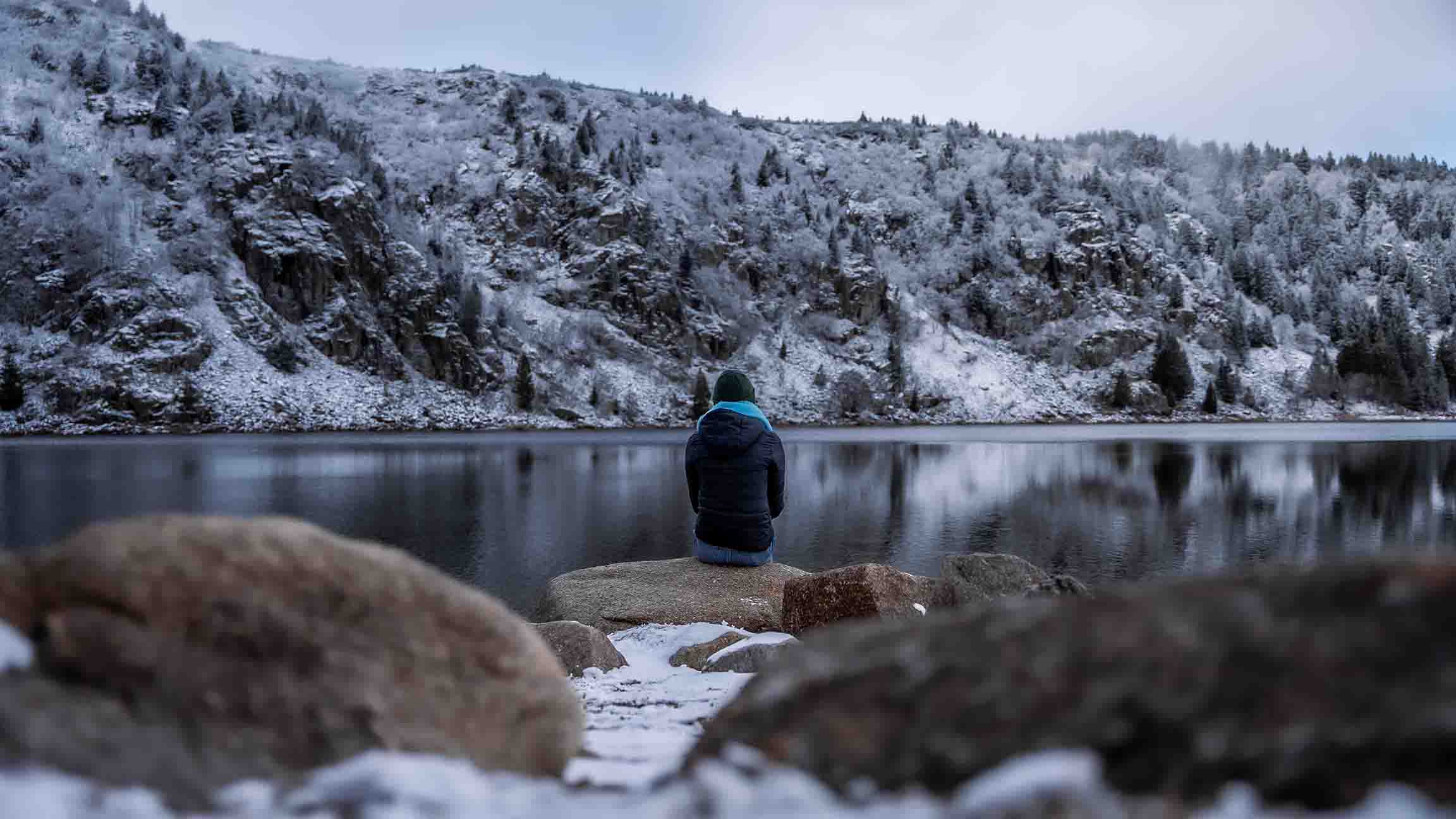 Lac blanc des Vosges en hiver